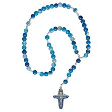 BLUE GEMSTONE CORD ROSARY