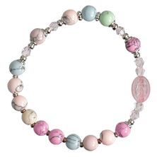 GIRL'S RAINBOW GEMSTONE ROSARY BRACELET