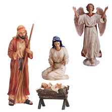 OUTDOOR REAL LIFE NATIVITY - HOLY FAMILY AND ANGEL (4-PIECE SET)