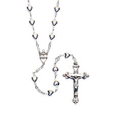 SOLID STERLING BEAD SACRED HEART ROSARY