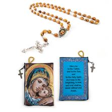 MADONNA AND CHILD ROSARY WITH POUCH