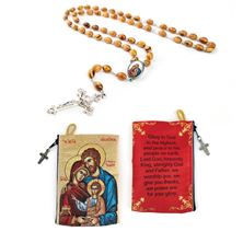 HOLY FAMILY - BYZANTINE ROSARY AND POUCH