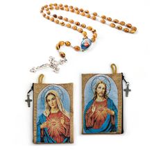IMMACULATE HEART OF MARY ROSARY WITH SACRED HEART POUCH
