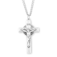 Sterling Crown of Thorns Crucifix with 24&quot; Chain
