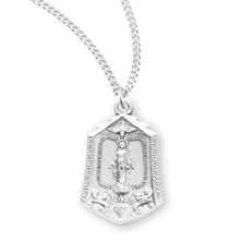 Sterling Miraculous/Sacred Heart Medal with 18&quot; Chain