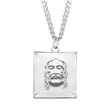 Shroud of Turin Sterling Medal with 24&quot; Chain