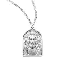 Sterling Medal of Shroud Christ with 18&quot; Chain