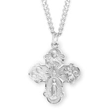 Sterling Silver 4-Way Medal with Sacred Heart
