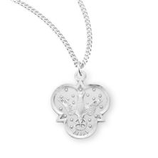 Trinity Symbol Sterling Holy Spirit Medal with 18&quot; Chain