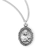 Oval St. Therese of Lisieux Sterling Medal with 18&quot; Chain