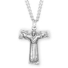 St. Francis Sterling &quot;Tau&quot; Cross Medal with 24&quot; Chain