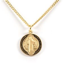 ST. BENEDICT MEDAL - 16KT GOLD OVER STERLING