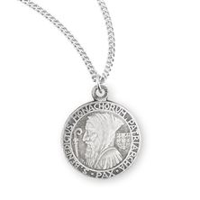 Sterling Silver St. Benedict Profile Medal  with 18&quot; Chain
