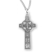 STERLING SILVER CELTIC CROSS ON 24" CHAIN