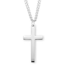 Sterling Plain Latin Cross with 24&quot; Chain
