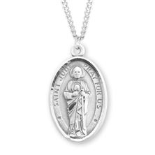 Oval St. Jude Sterling Medal with 20&quot; Chain