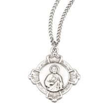 STERLING SILVER ST. JUDE MEDAL WITH SACRED HEART BACK