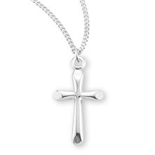 Sterling High Polished Small Cross with 18&quot; Chain