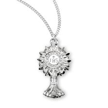 Sterling Silver Monstrance Pendant with 18&quot; Chain