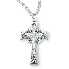 Sterling Irish Celtic Crucifix with 20&quot; Chain