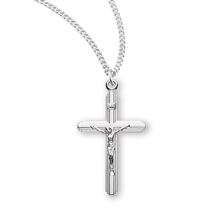 Sterling Stream Lined Crucifix with 18&quot; Chain