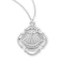 Confirmation Sterling Holy Spirit Medal with 7 Gifts on 18&quot; Chain