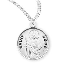 Round St. Jude Sterling Medal with 20&quot; Chain