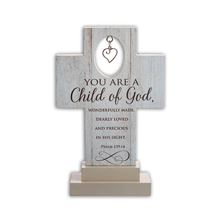 CHILD OF GOD STANDING CROSS W/HEART CHARM - 6"
