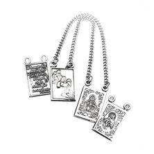 STERLING SILVER TWO-PIECE SCAPULAR MEDAL ON CHAIN