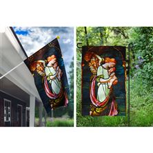GUARDIAN ANGEL STAINED GLASS FLAG SET