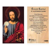 SPIRITUAL COMMUNION LAMINATED SPANISH HOLY CARD