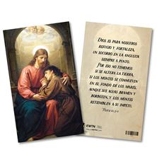 GOD IS OUR REFUGE LAMINATED SPANISH HOLY CARD