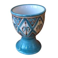 HANDPAINTED PORCELAIN EGG CUP (BY MONASTERY OF BETHLEHEM) - TURQUOISE