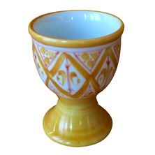 HANDPAINTED PORCELAIN EGG CUP (BY MONASTERY OF BETHLEHEM)   - GOLDENROD