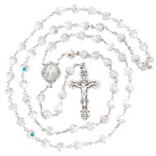 Filigree Capped Crystal Rosary