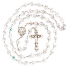 Filigree Capped Crystal Rosary