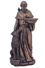 ST. FRANCIS WITH WOLF COLD CAST BRONZE - 20"