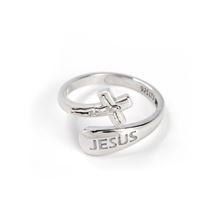 STERLING SILVER WRAP RING - CRUCIFIX WITH JESUS