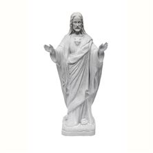 SACRED HEART OF JESUS OUTDOOR STATUE - 24" GRAY