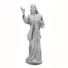 DIVINE MERCY OUTDOOR STATUE - 24" GRAY