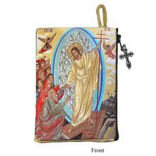 I AM THE RESURRECTION - ICON TAPESTRY ROSARY POUCH