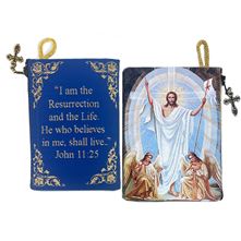 RESURRECTION IMAGE WITH ANGELS - TAPESTRY ROSARY POUCH