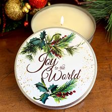 JOY TO THE WORLD (FRANKINCENSE and MYRRH) - BIBLICAL OIL CANDLE TIN