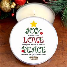 JOY, LOVE, PEACE (AMBER and FIG) -  BIBLICAL OIL CANDLE TIN