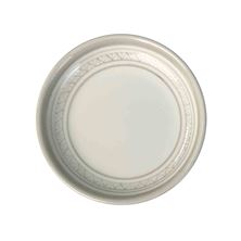 HANDPAINTED TEA LIGHT/VOTIVE CANDLE PLATE (BY MONASTERY OF BETHLEHEM) - SILVER GREY