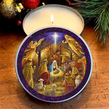 NATIVITY (WINTER WONDERLAND) - BIBLICAL OIL CANDLE TIN
