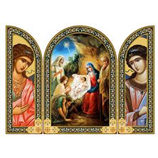 NATIVITY ICON WITH GUARDIAN ANGELS TRIPTYCH