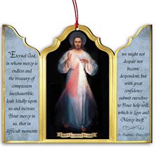DIVINE MERCY VILNIUS ORIGINAL TRIPTYCH WOOD ORNAMENT