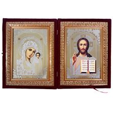 VIRGIN MARY AND CHRIST THE TEACHER - UKRAINIAN ICON DIPTYCH