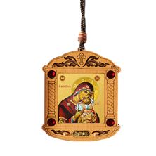 MARY AND CHILD MINI WOODEN UKRAINIAN ICON WITH INCENSE